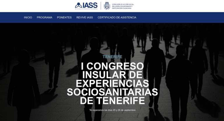 Web del I Congreso Insular de Experiencias Sociosanitarias de Tenerife
