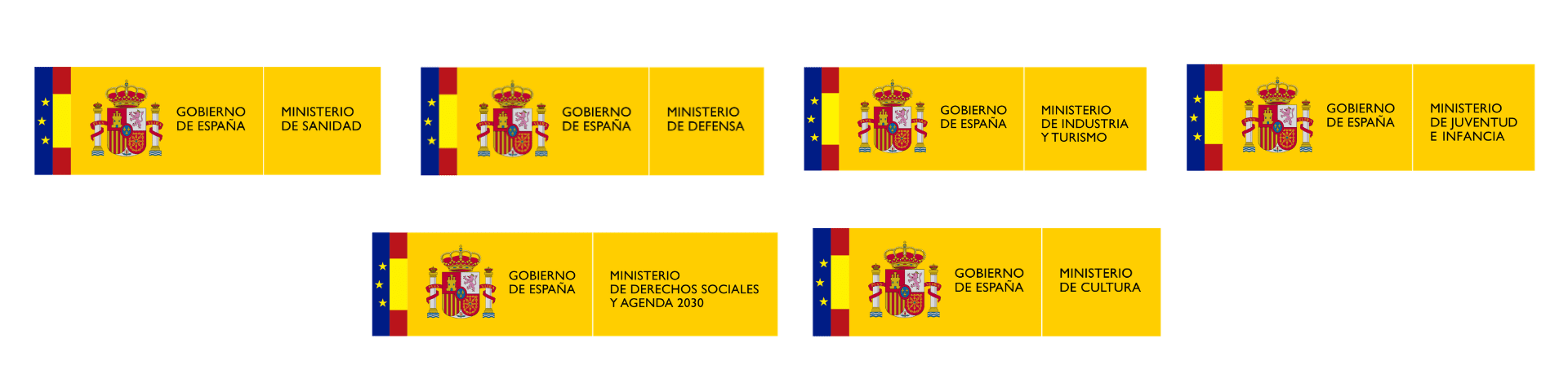Logotipos de Ministerios clientes de S22 Digital